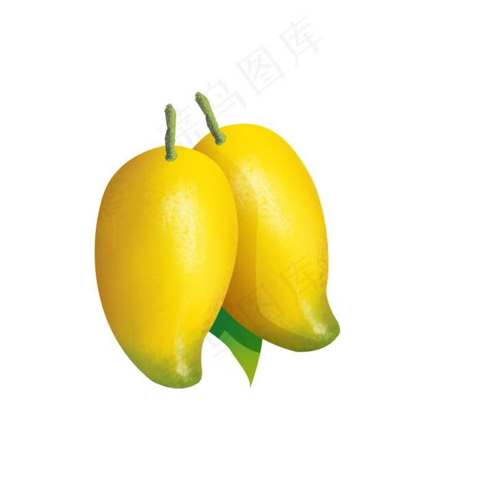 黄色手绘食用芒果psd透明底(2000X2000(DPI:72))psd模版下载