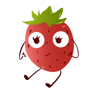 表情包水果草莓大眼睛