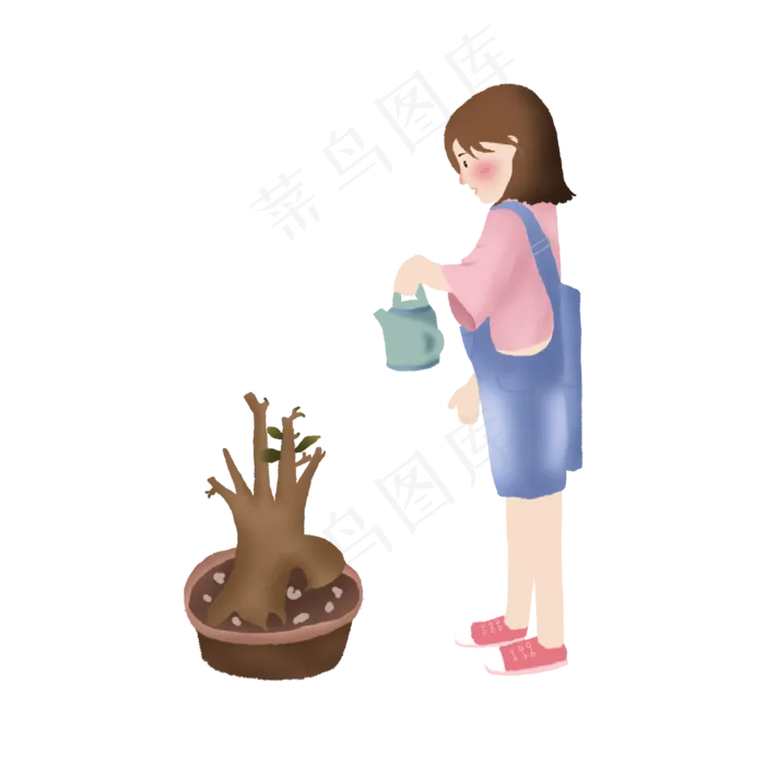 女孩在浇花(2000X2000(DPI:300))psd模版下载