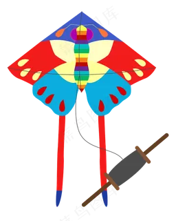 矢量扁平风格的风筝,免抠元素