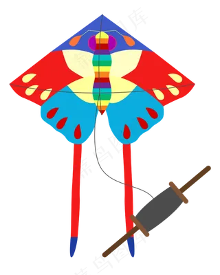 矢量扁平风格的风筝,免抠元素