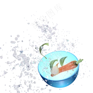 动感水波碗里的新鲜蔬菜