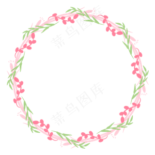 小清新粉色花朵装饰花环