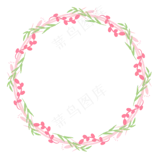 小清新粉色花朵装饰花环