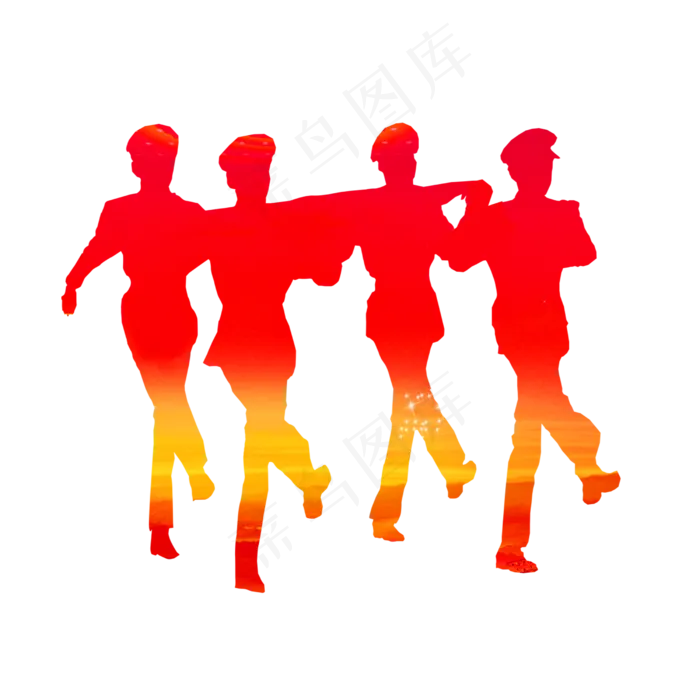 军人剪影,免抠元素(2500*2500px 300 dpi )psd模版下载
