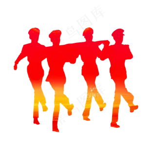 军人剪影,免抠元素