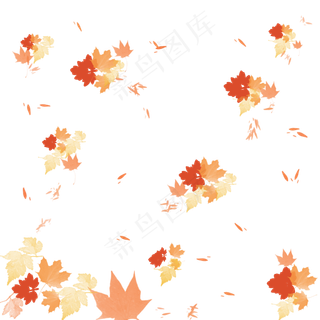 黄色枫叶漂浮素材