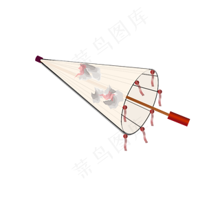 中国风淡雅水墨油纸伞,免抠元素