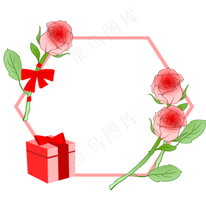 手绘玫瑰边框