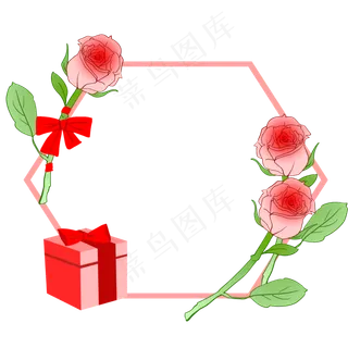 手绘玫瑰边框