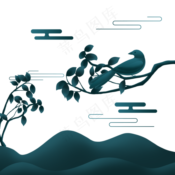 中国风新中式花鸟(2000X2000(DPI:300))psd模版下载