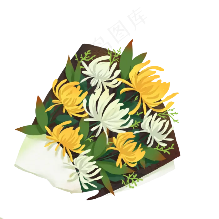 卡通鲜花绿叶下载
