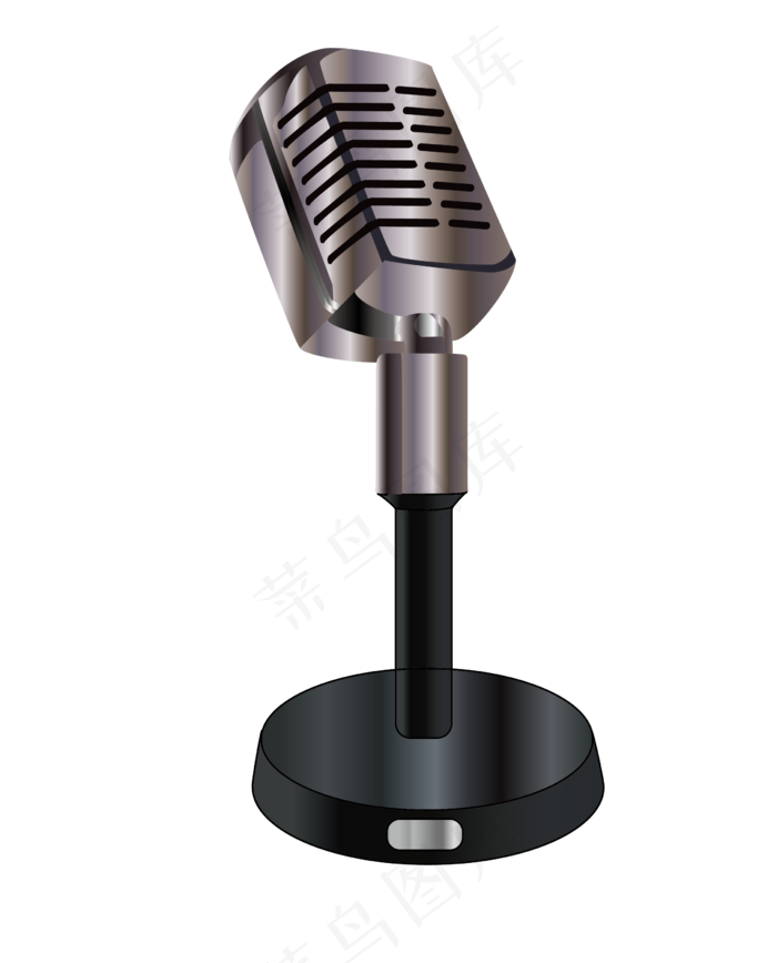 KTV唱歌话筒插画,免抠元素