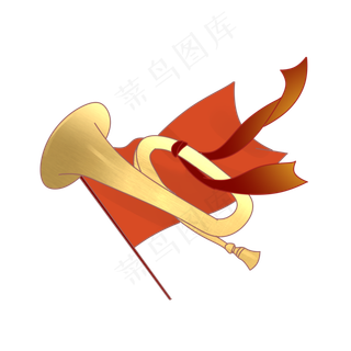 红色系列黄色卡通喇叭