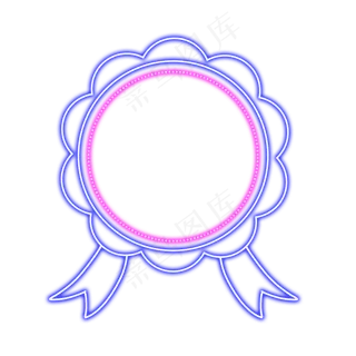 电商发光霓虹灯印章