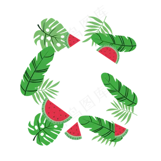 夏季夏至夏天西瓜植物免扣装饰素