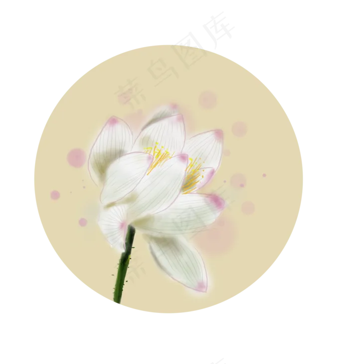 中国水墨手绘荷花(2862X2989(DPI:300))psd模版下载