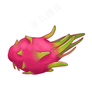 手绘新鲜的火龙果PNG免抠素材