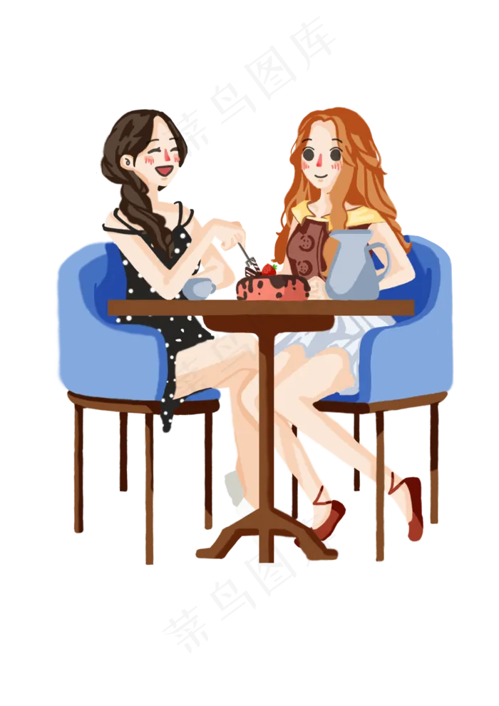 妇女节喝下午茶聊天,免抠元素(2480X3508(DPI:300))psd模版下载