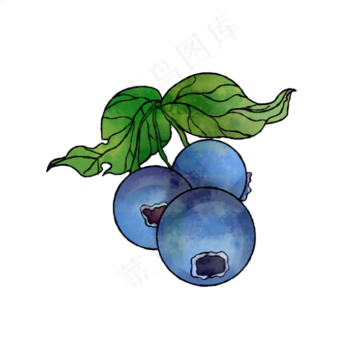 卡通水果蓝莓(3000X3000(DPI:299))psd模版下载