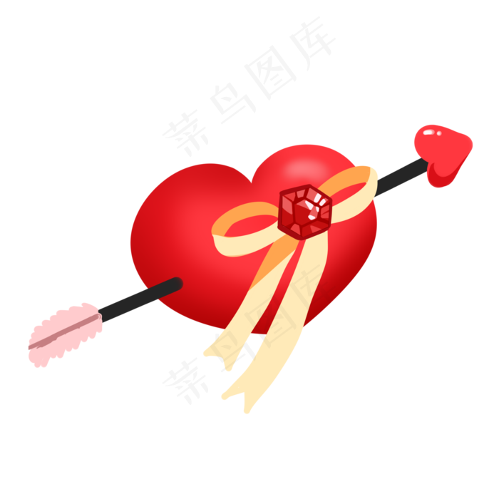 红色立体一箭穿心