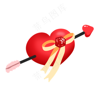 红色立体一箭穿心