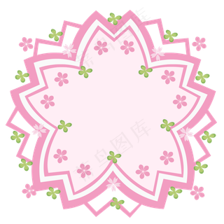 卡通粉红色樱花边框免抠素材