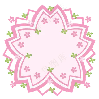 卡通粉红色樱花边框免抠素材