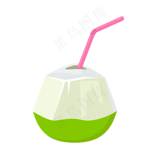 夏季夏天海边椰子汁免扣素材