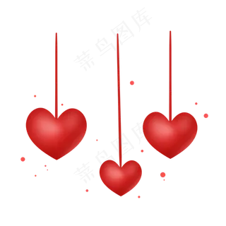 红色母亲节爱心挂饰