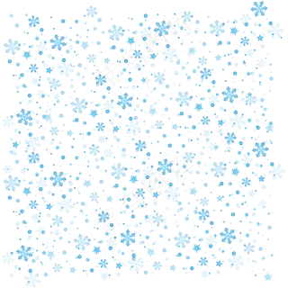 圣诞节卡通扁平漂浮蓝色雪花元素,免抠元素