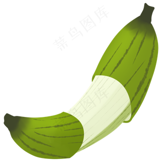 青色的剥皮香蕉条纹