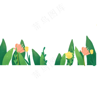 春天的红色花朵免抠图