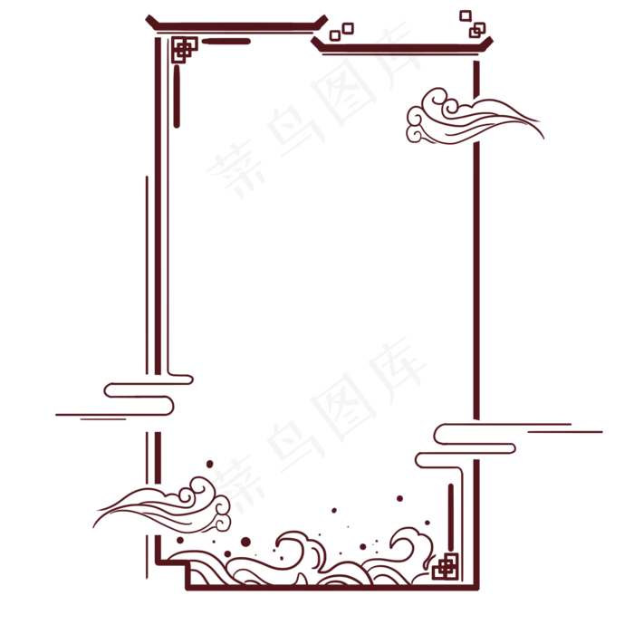 古风祥云边框(2000X2000(DPI:300))psd模版下载