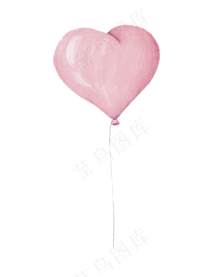情人节儿童节卡通粉色心形气球,免抠元素