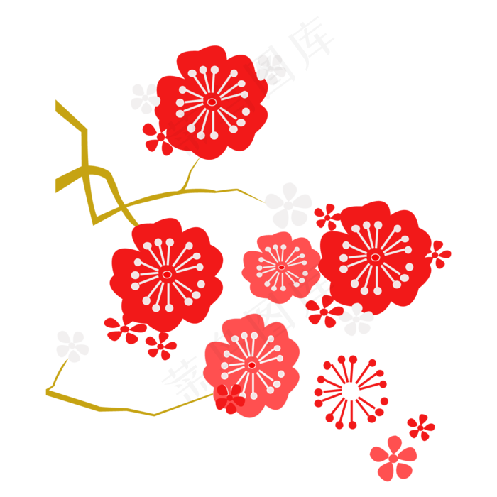 矢量创意花卉装饰图案,免抠元素(1417*1417px 300 dpi )ai矢量模版下载