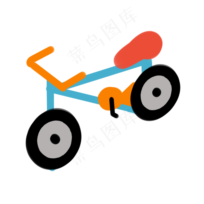 儿童自行车简笔画(2000X2000(DPI:300))psd模版下载