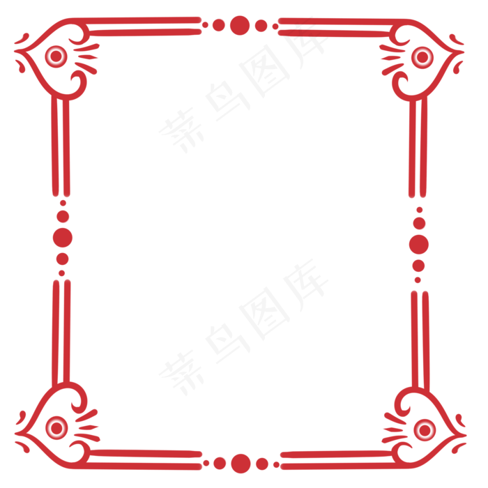 2019猪年红色中国风装饰边框,免抠元素