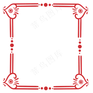 2019猪年红色中国风装饰边框,免抠元素