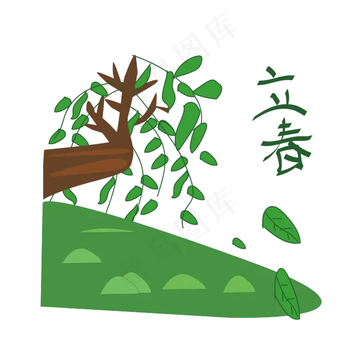 矢量手绘卡通立春(4167*4167px 300 dpi )ai矢量模版下载