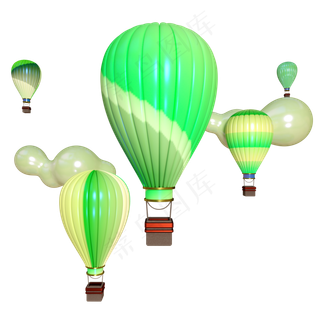 五四年彩色热气球电商设计气球