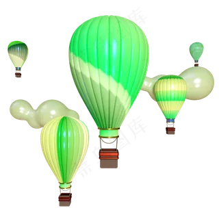 五四年彩色热气球电商设计气球