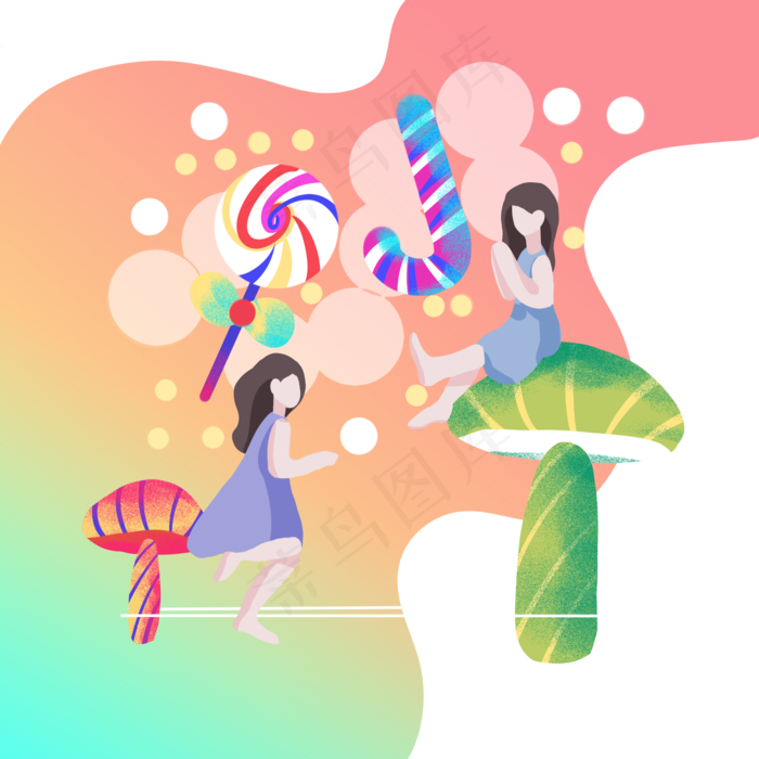 儿童节庆祝女孩(2000X2000(DPI:300))psd模版下载