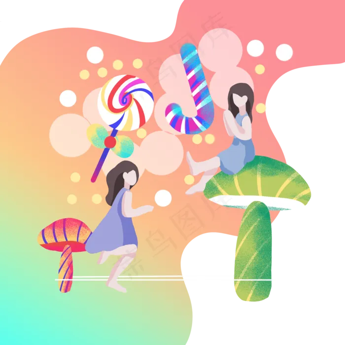 儿童节庆祝女孩(2000X2000(DPI:300))psd模版下载
