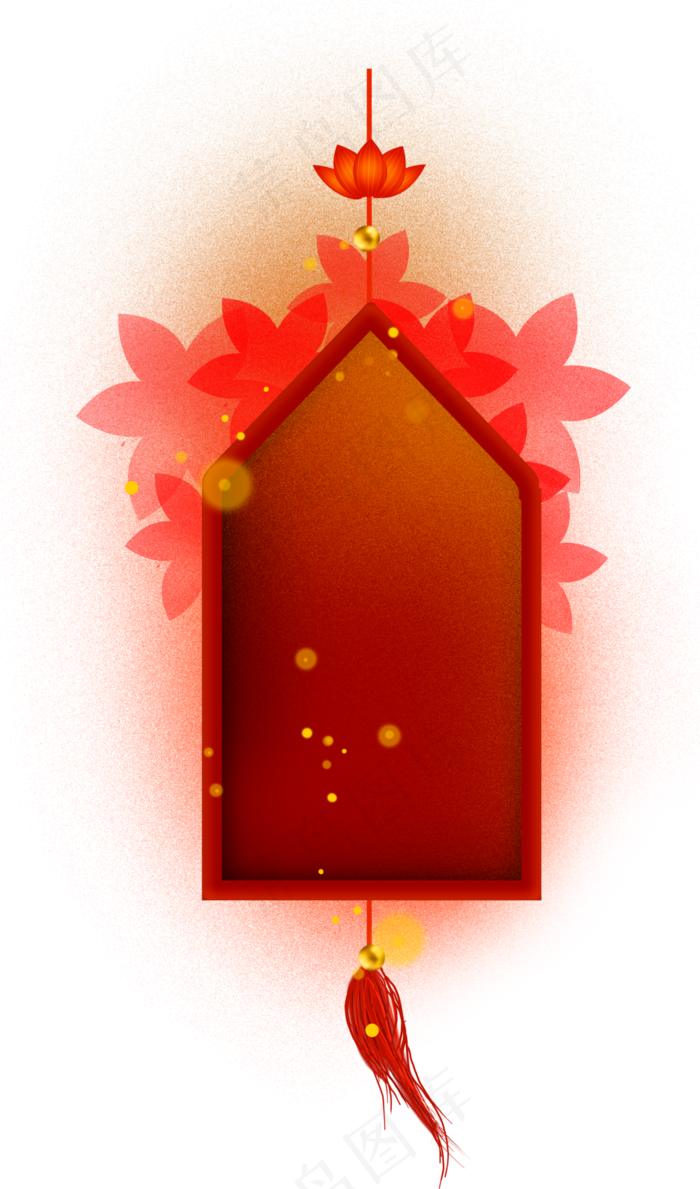 中国风农历新年元宵节花卉文字框(3508X5957(DPI:300))psd模版下载