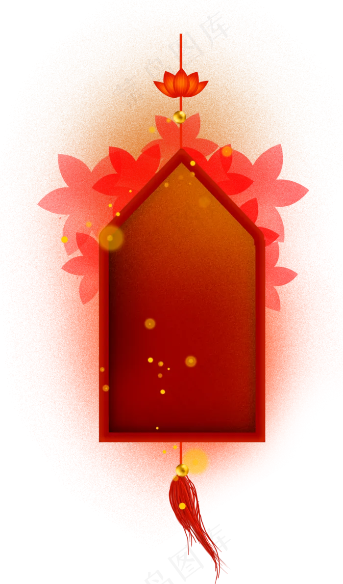 中国风农历新年元宵节花卉文字框(3508X5957(DPI:300))psd模版下载