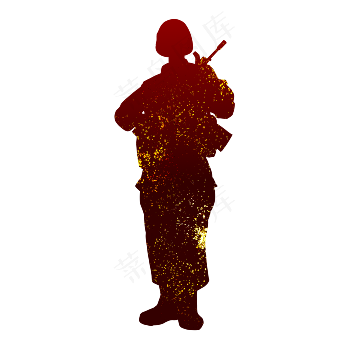 建军节军人剪影野战军人,免抠元素(2000*2000px 300 dpi )psd模版下载