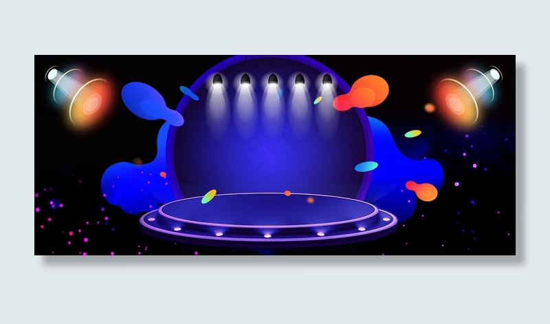 电商风几何618大促渐变背景海报