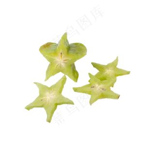 四片切片杨桃实物拍摄免抠