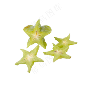 四片切片杨桃实物拍摄免抠